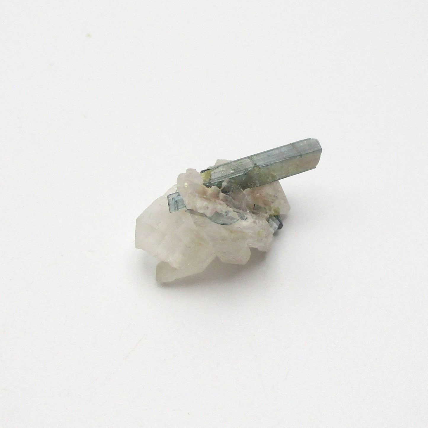 Green Tourmaline on Quartz