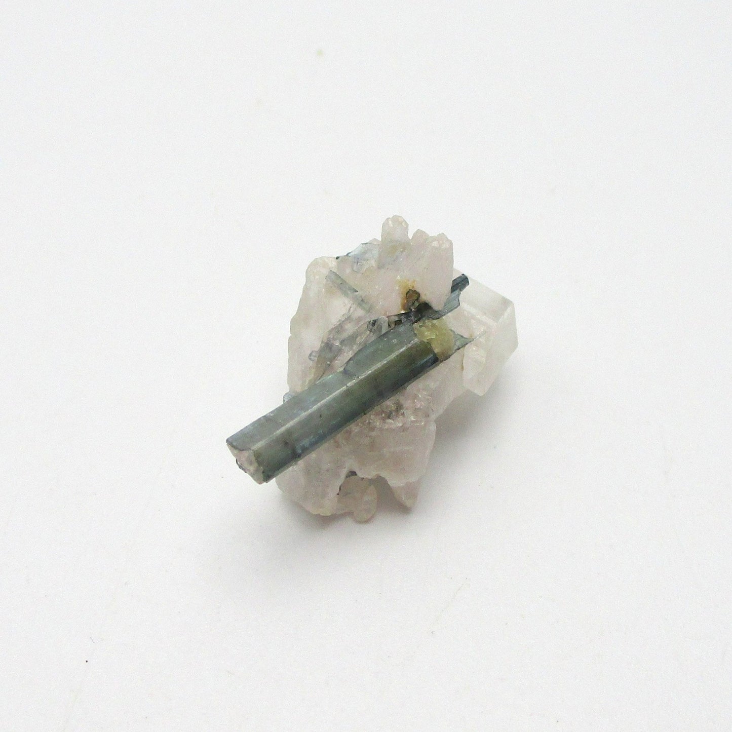 Green Tourmaline on Quartz