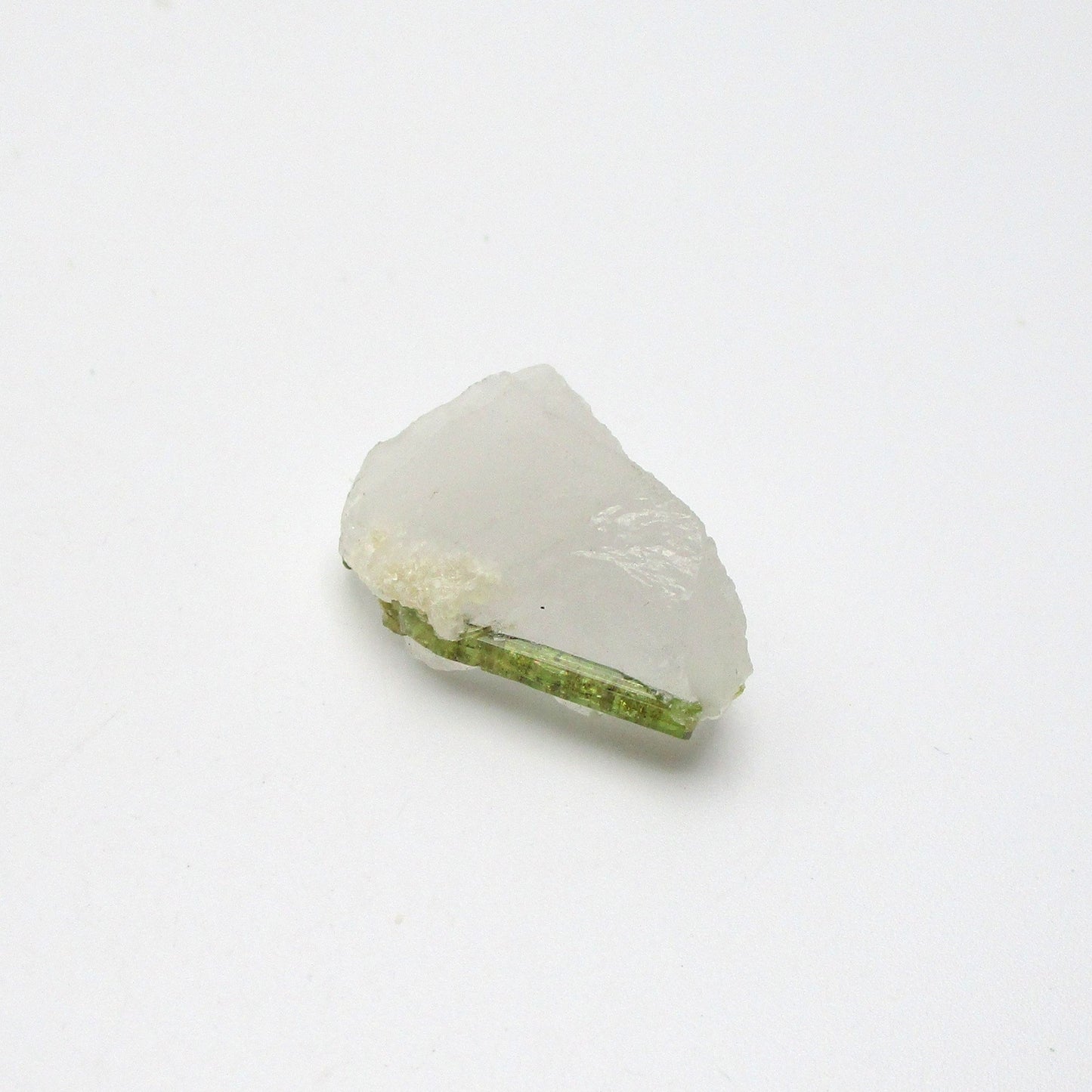Green Tourmaline on Quartz