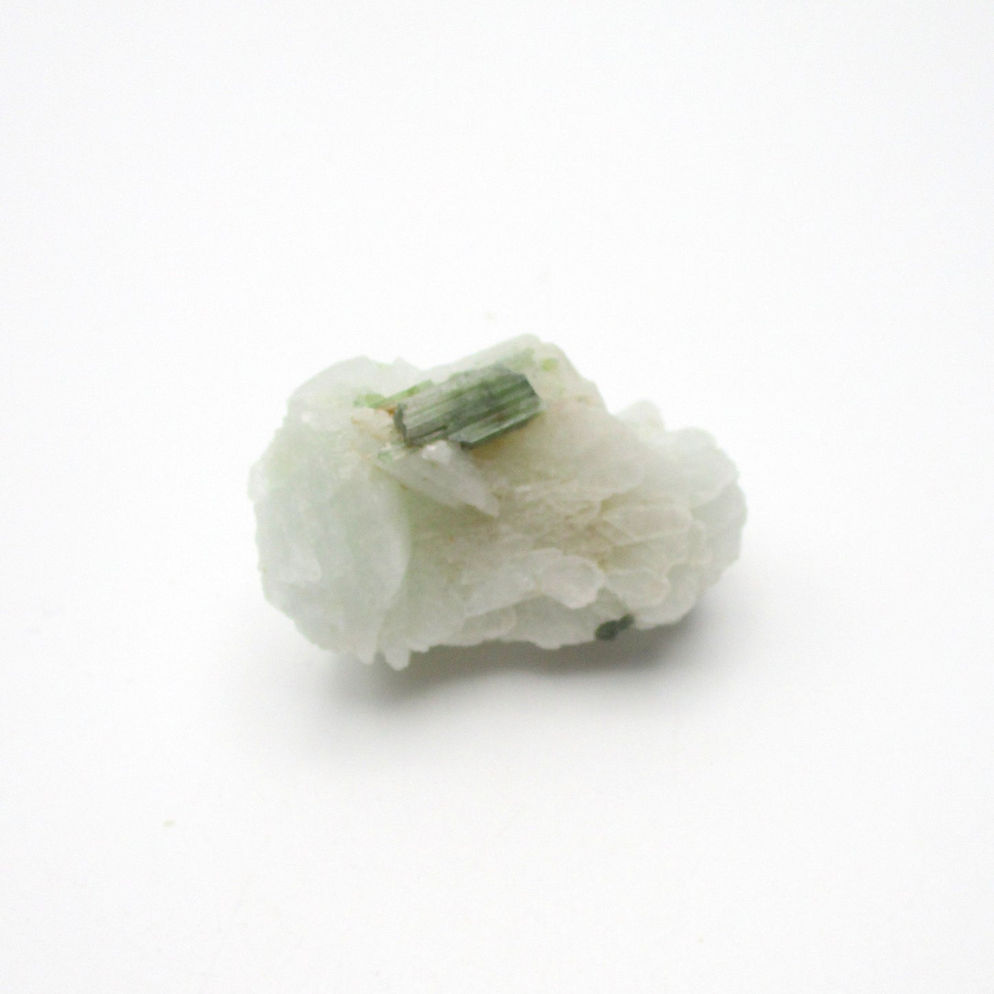 Green Tourmaline on Quartz
