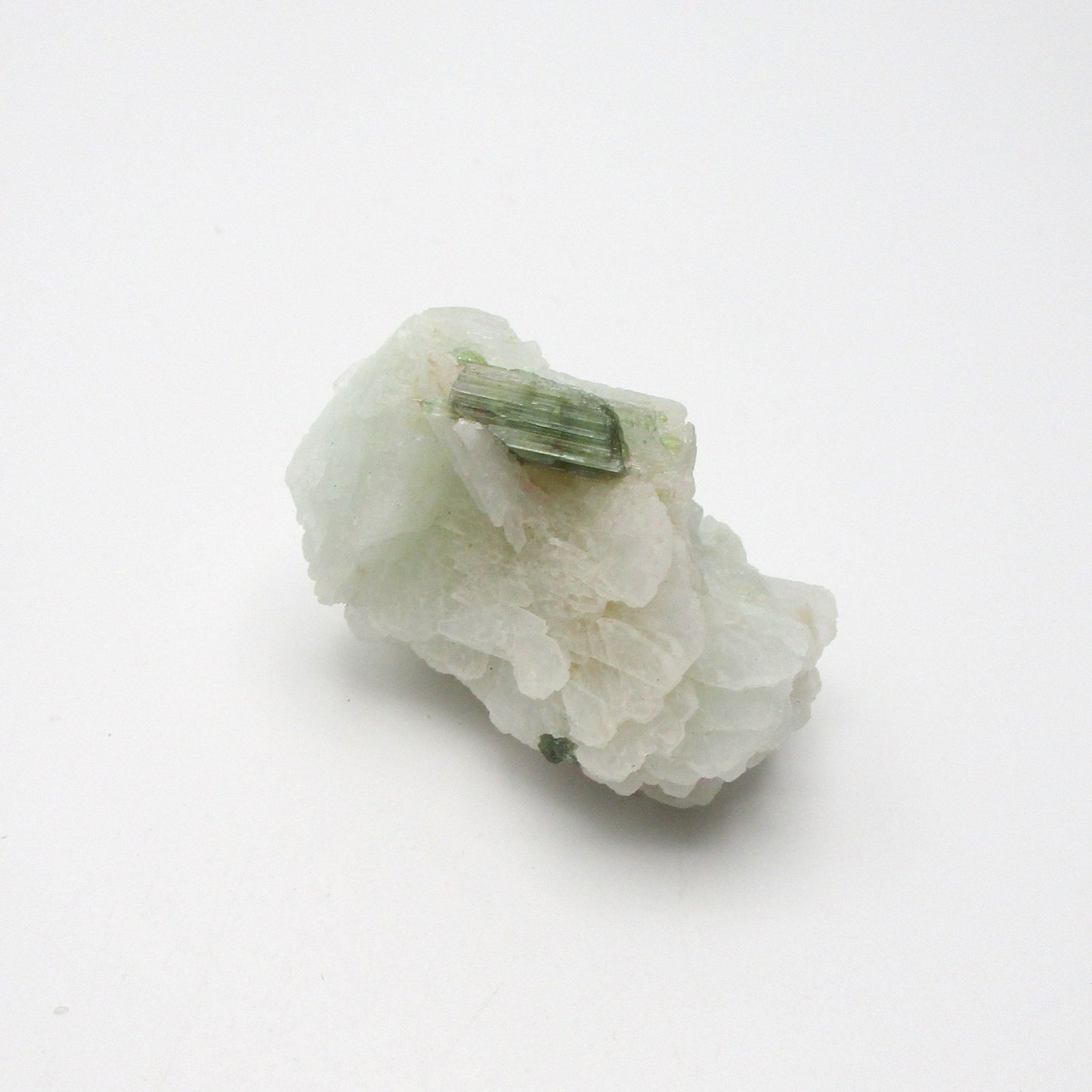 Green Tourmaline on Quartz