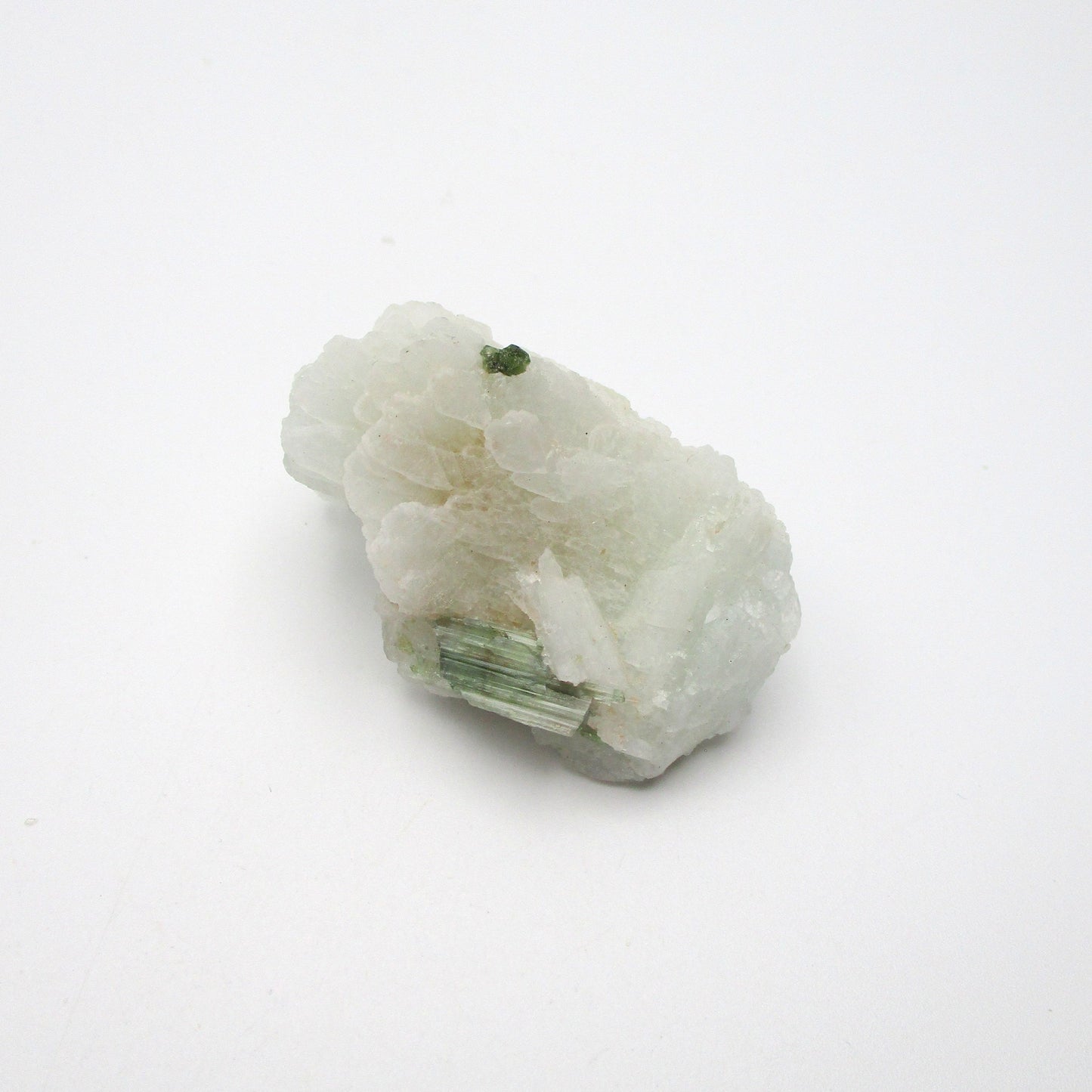 Green Tourmaline on Quartz