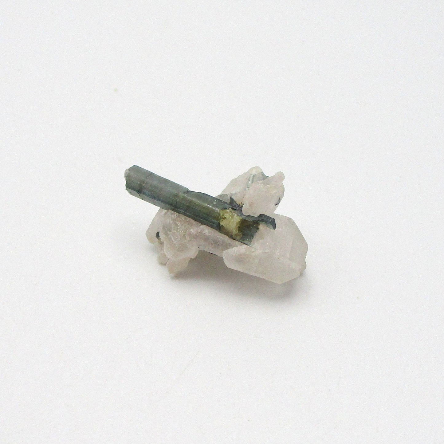 Green Tourmaline on Quartz