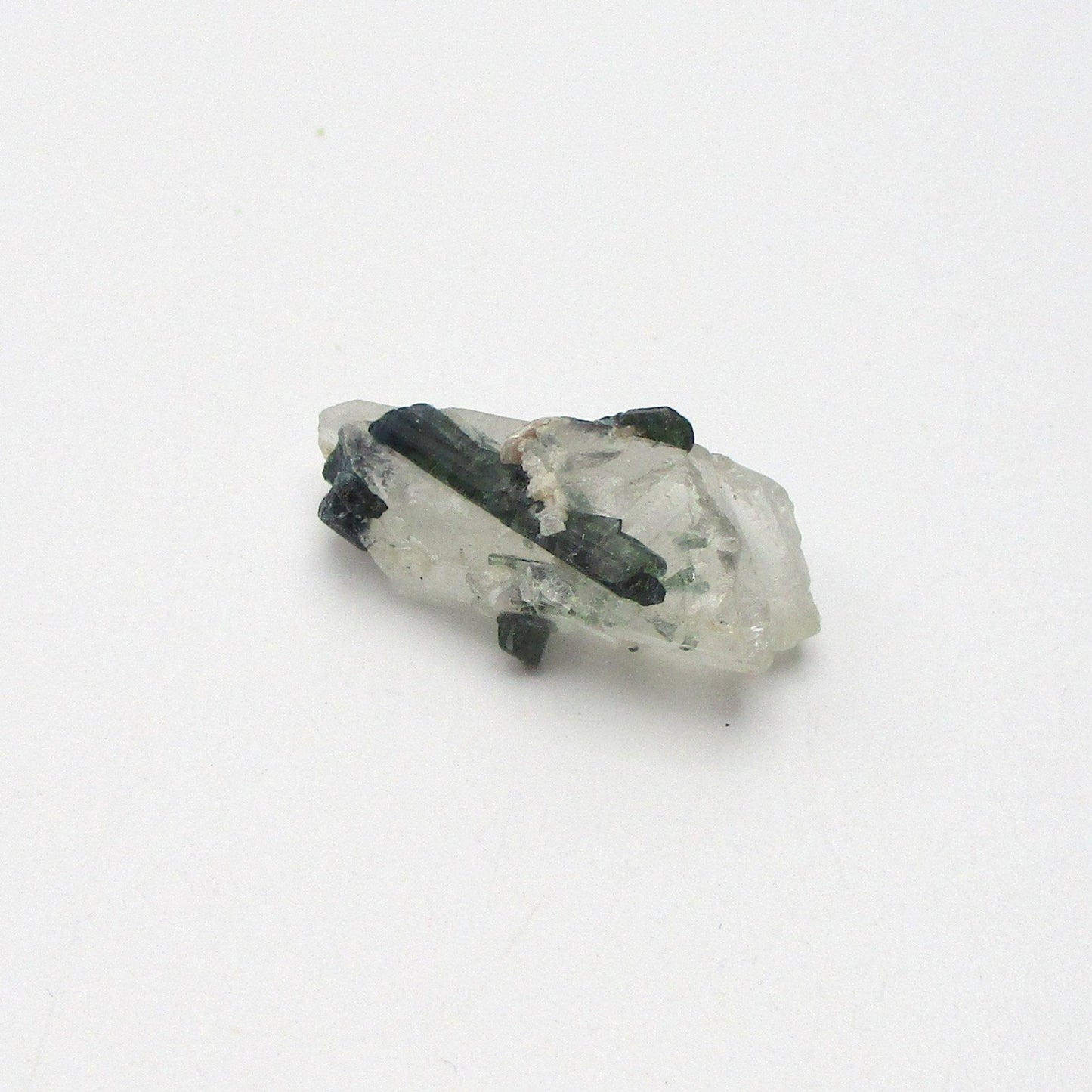 Green Tourmaline on Quartz