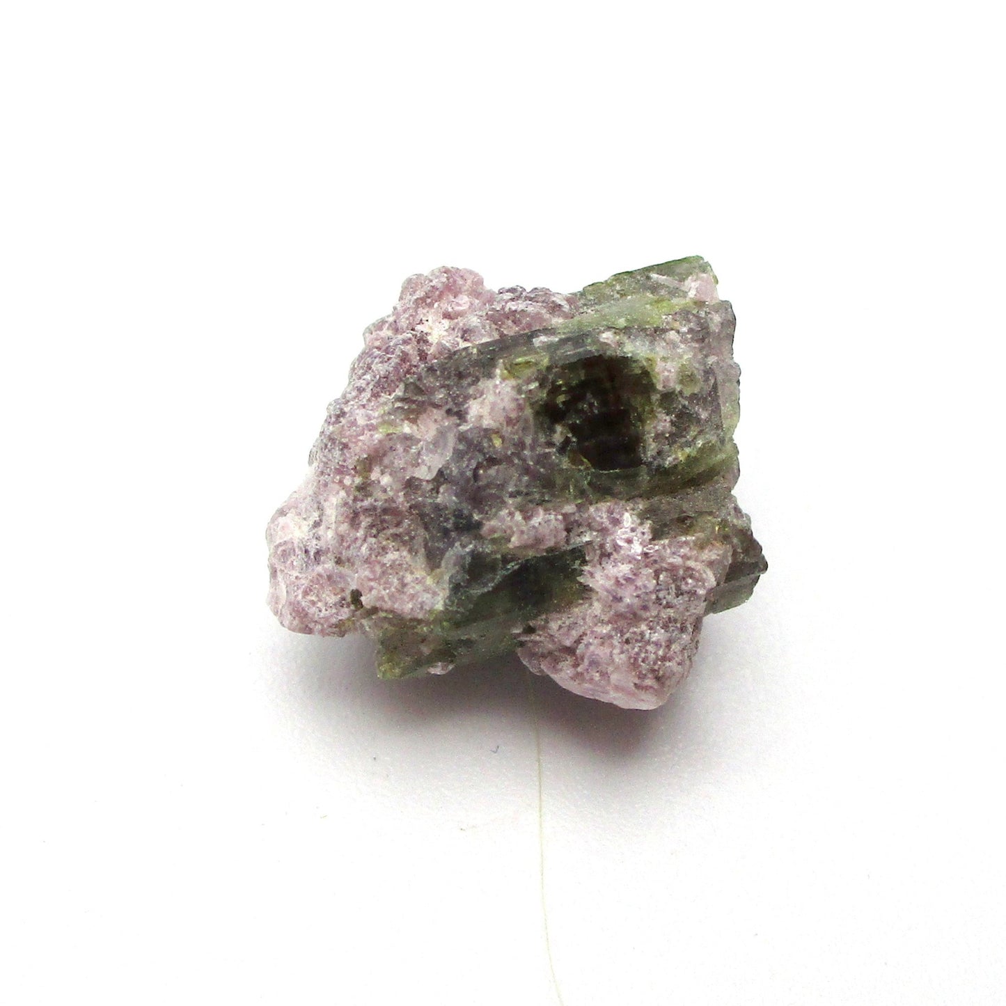 Green Tourmaline with Lepidolite