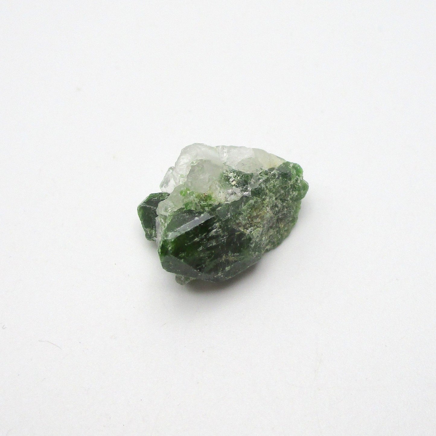 Green Tourmaline on Quartz