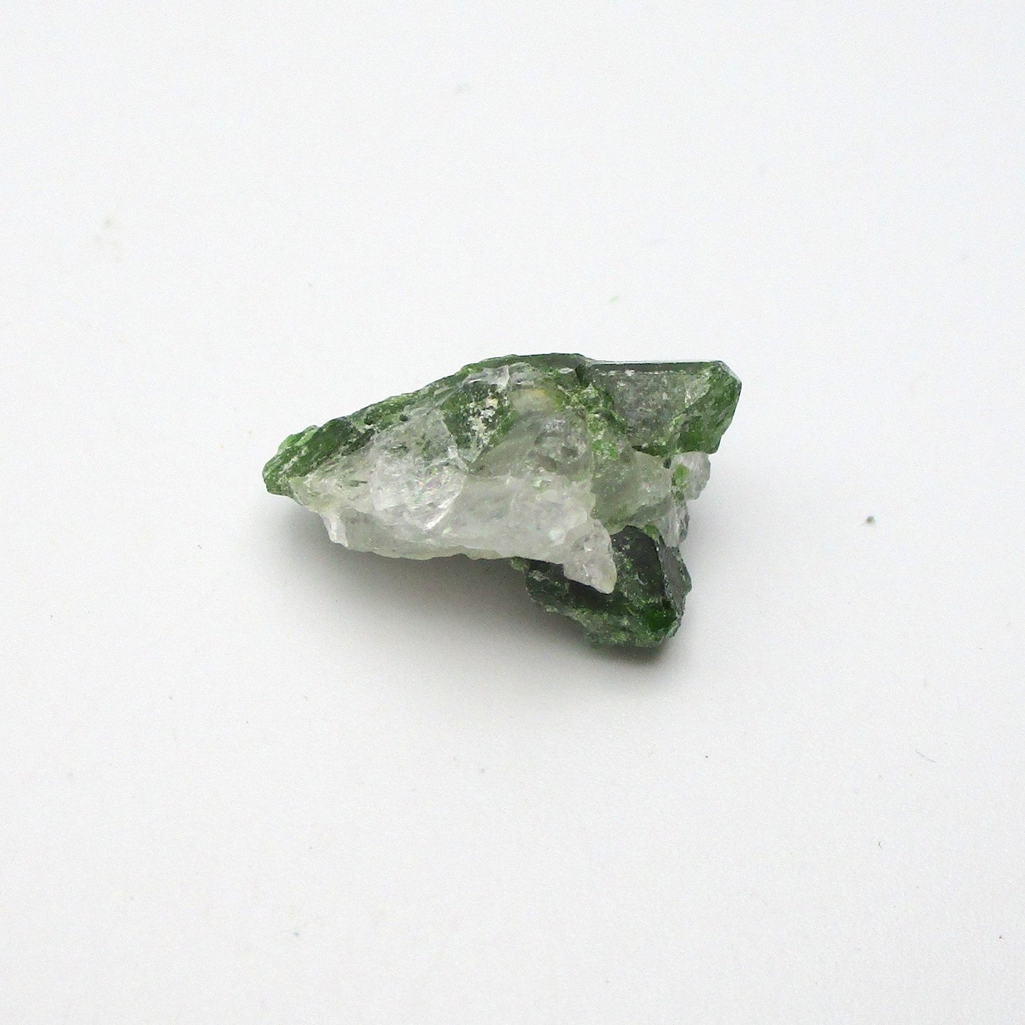 Green Tourmaline on Quartz