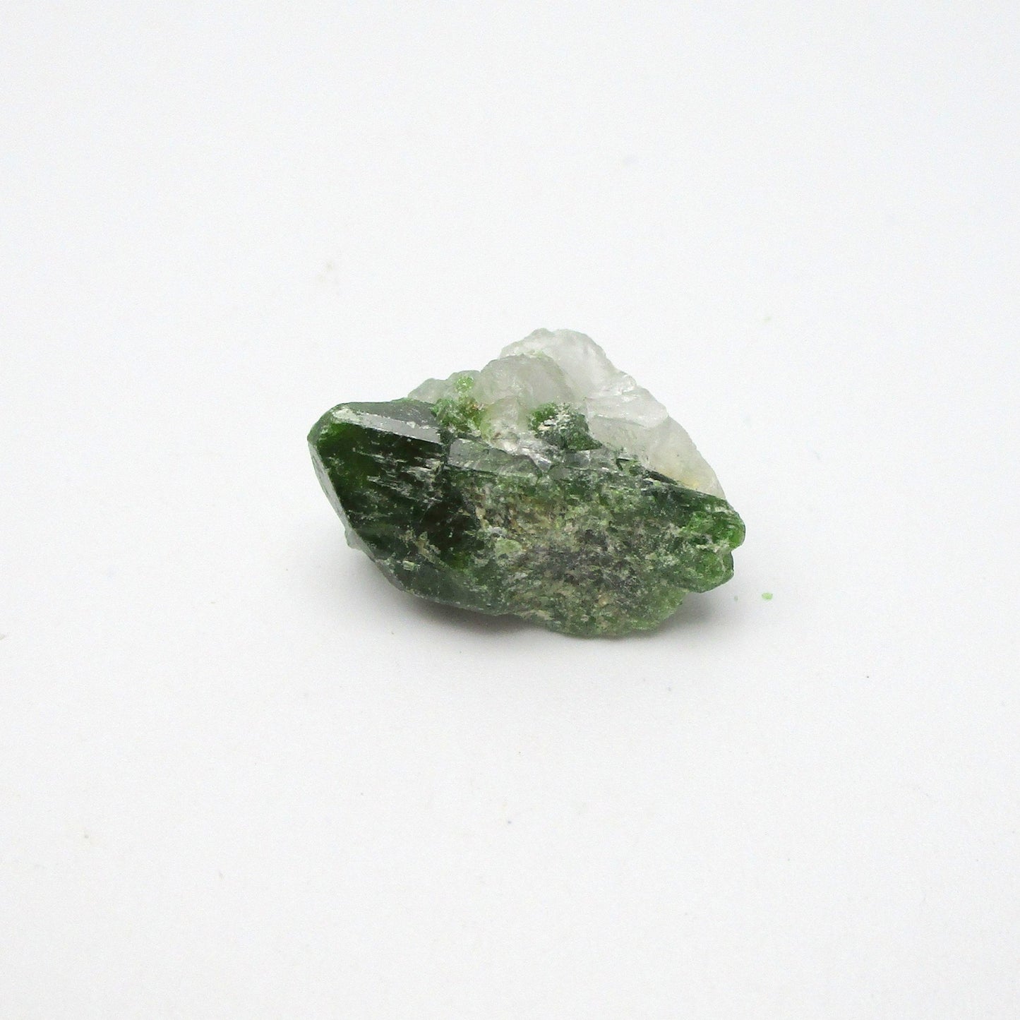 Green Tourmaline on Quartz