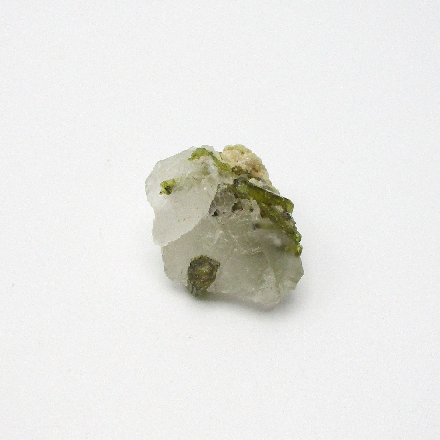 Green Tourmaline on Quartz