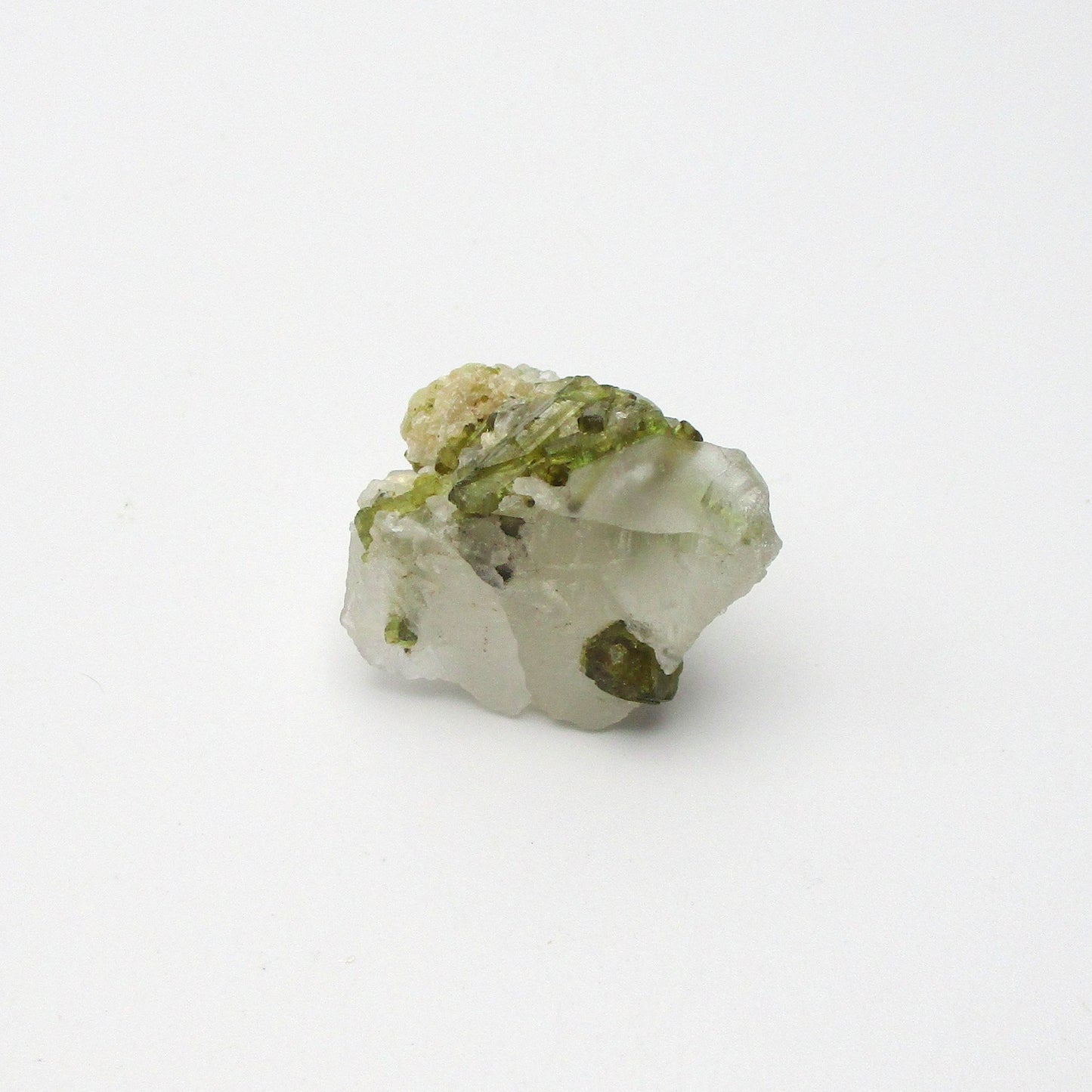 Green Tourmaline on Quartz