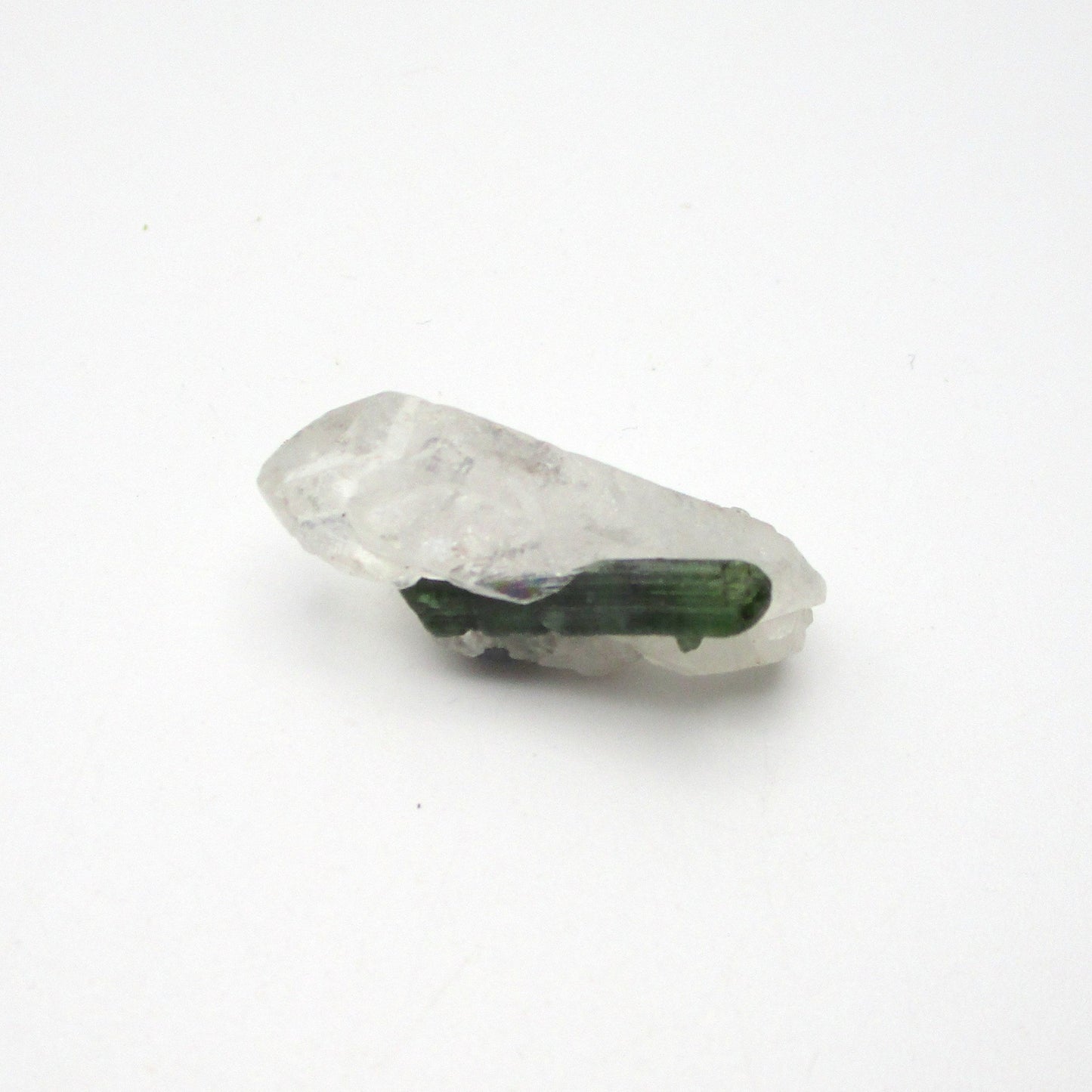 Green Tourmaline on Quartz