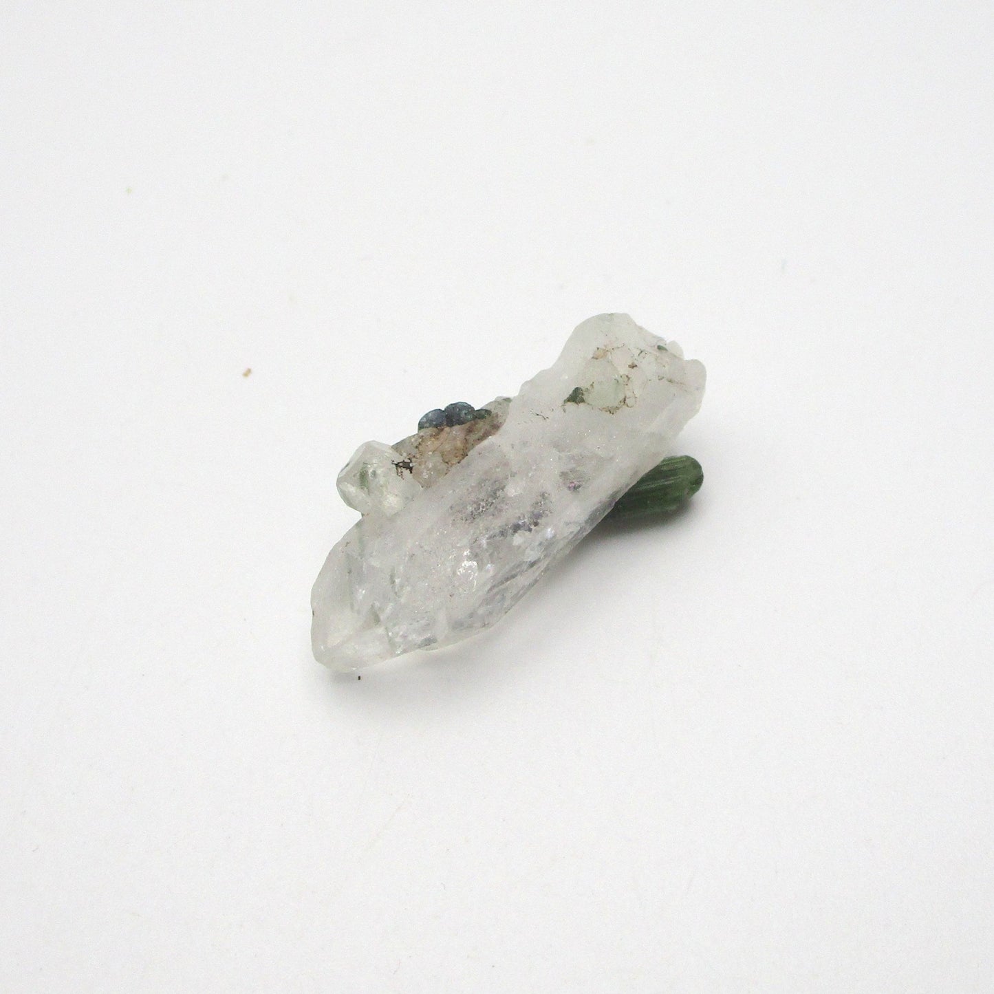 Green Tourmaline on Quartz