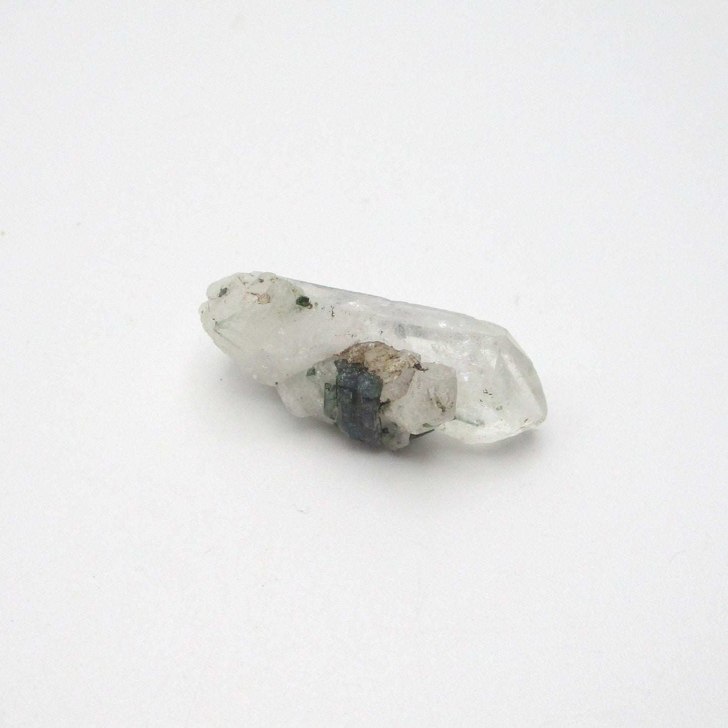 Green Tourmaline on Quartz