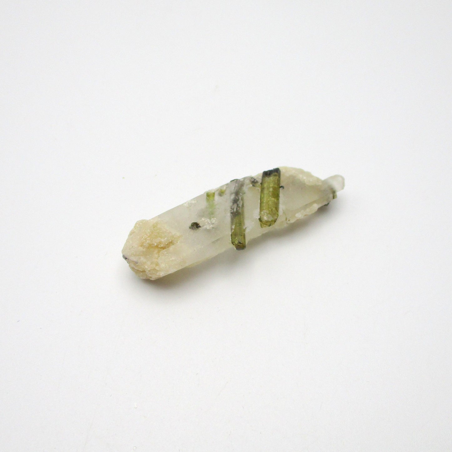 Green Tourmaline on Quartz