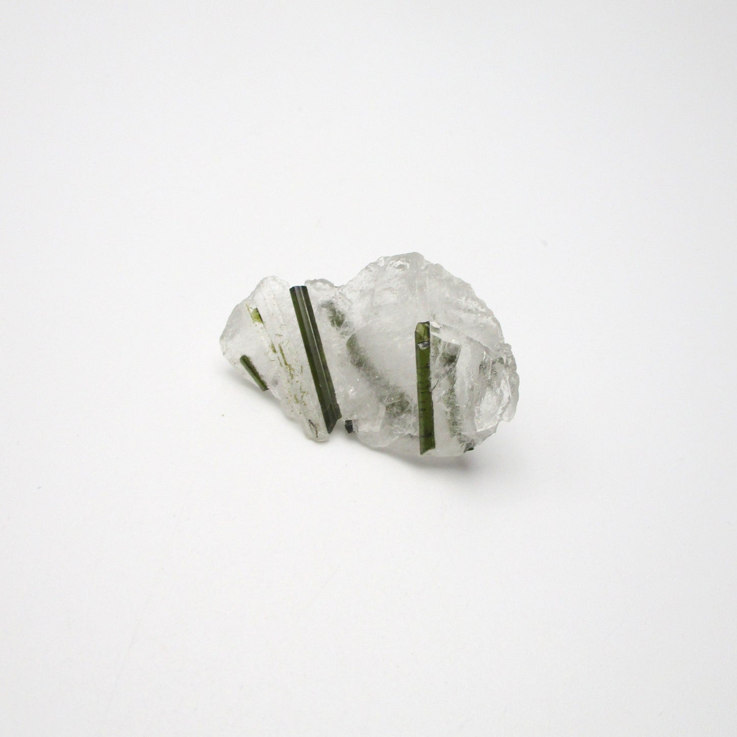 Green Tourmaline on Quartz