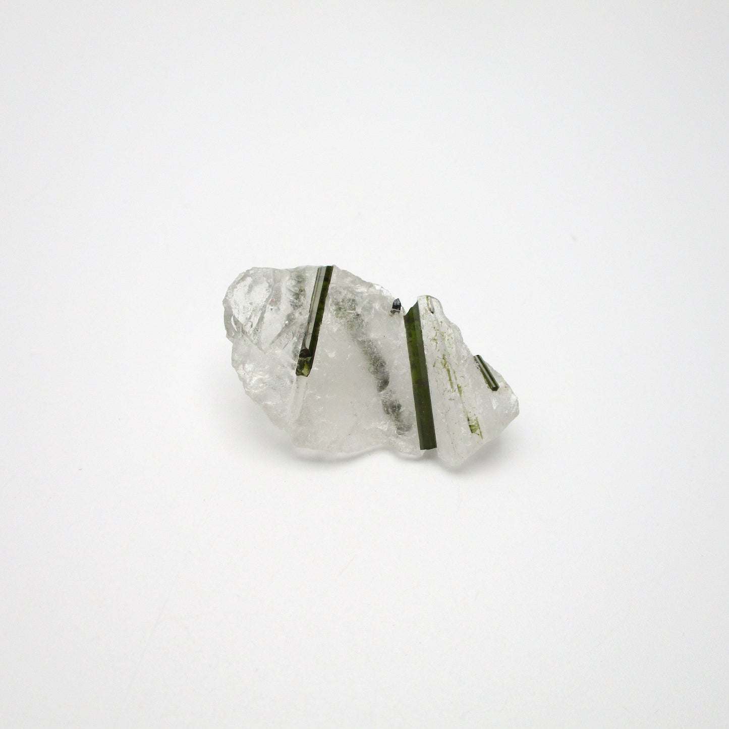 Green Tourmaline on Quartz