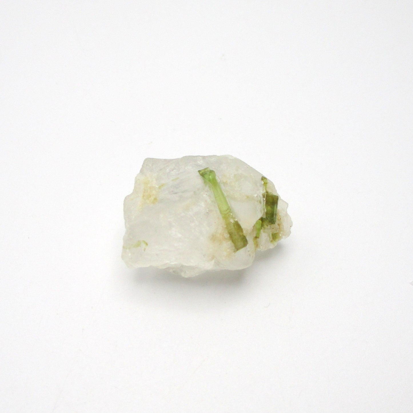 Green Tourmaline on Quartz