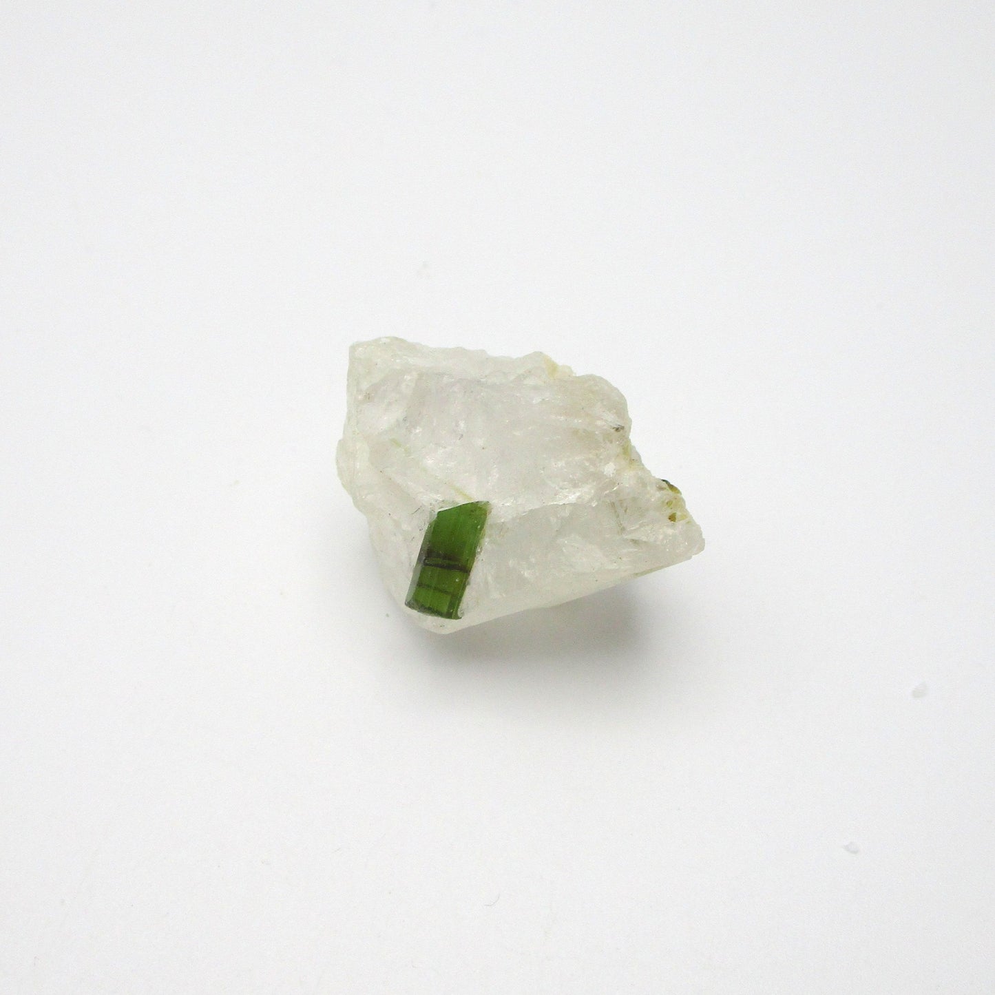 Green Tourmaline on Quartz