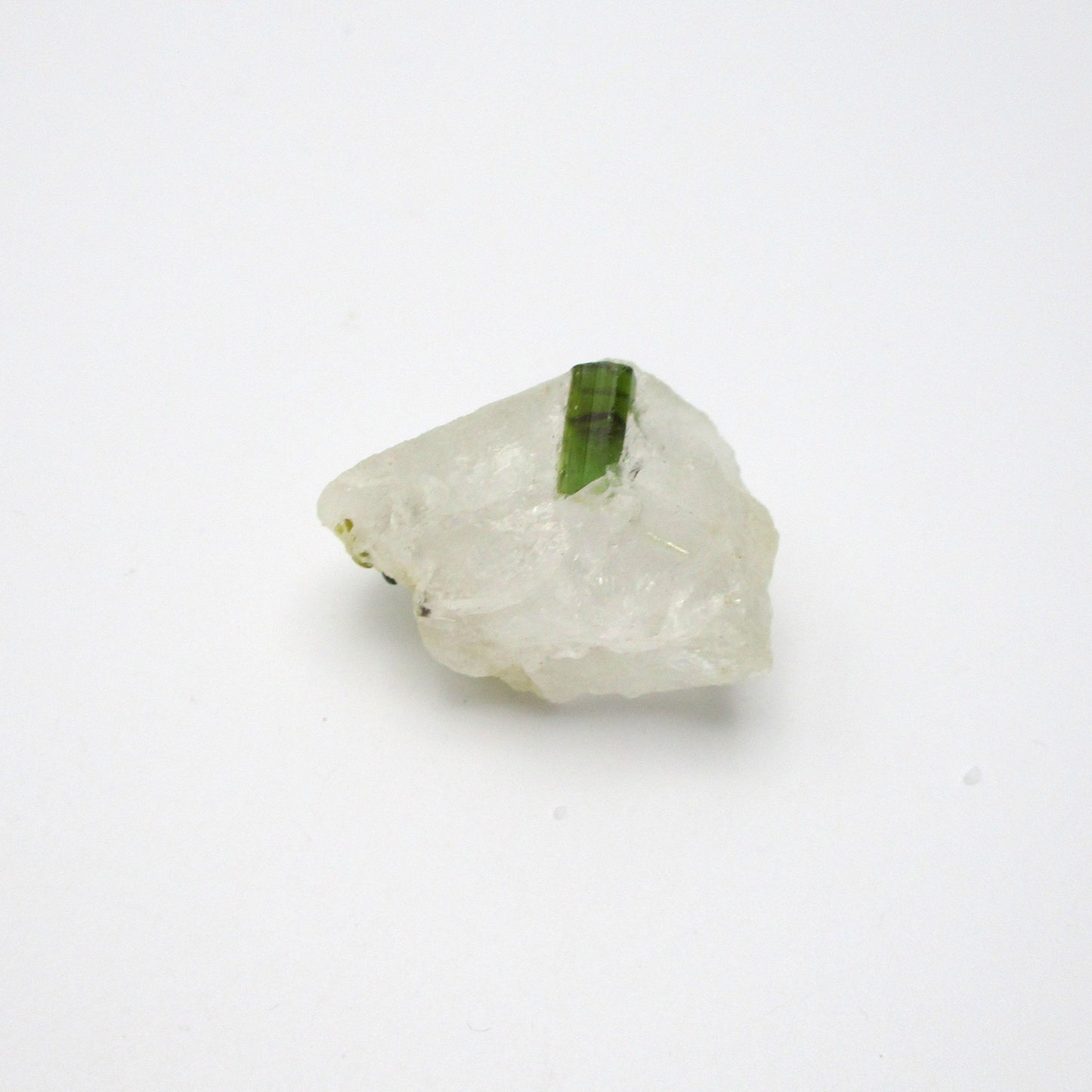 Green Tourmaline on Quartz