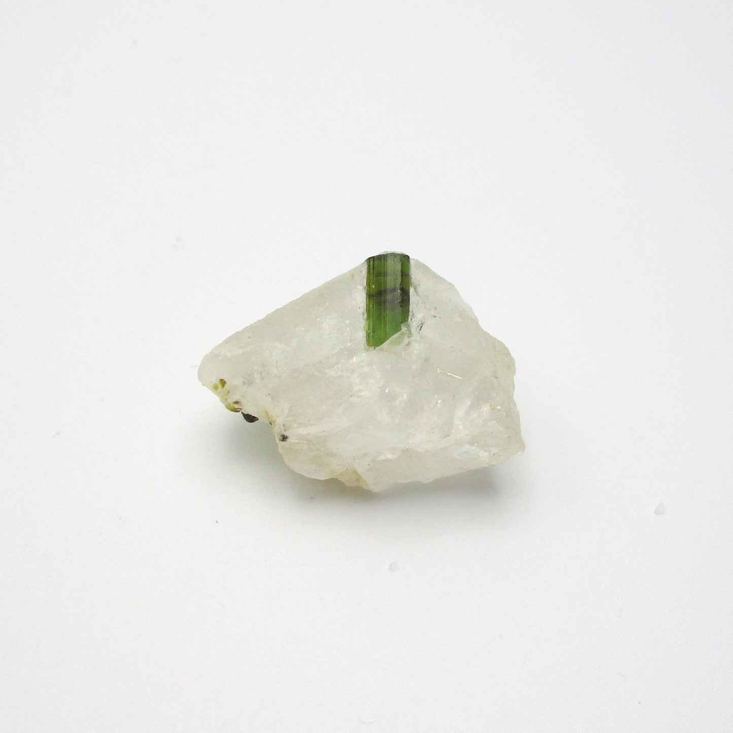 Green Tourmaline on Quartz