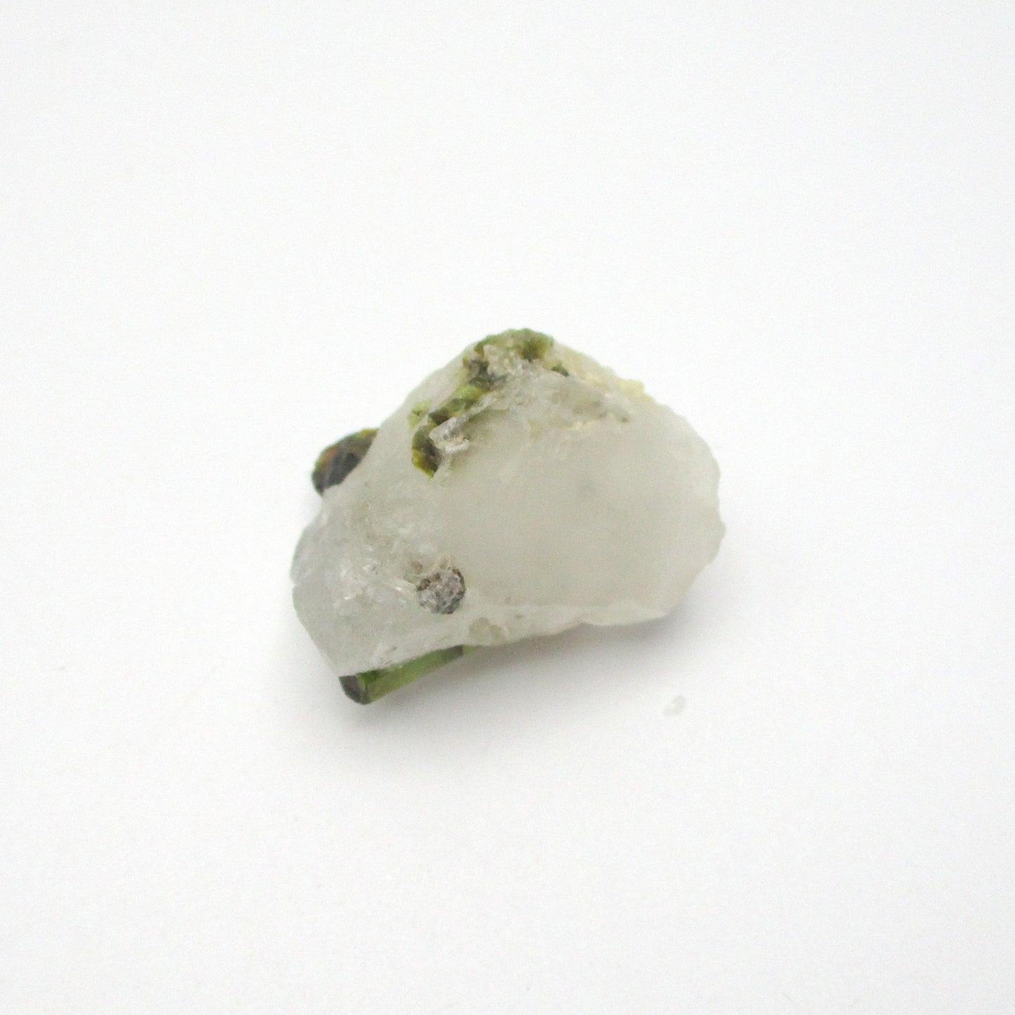 Green Tourmaline on Quartz