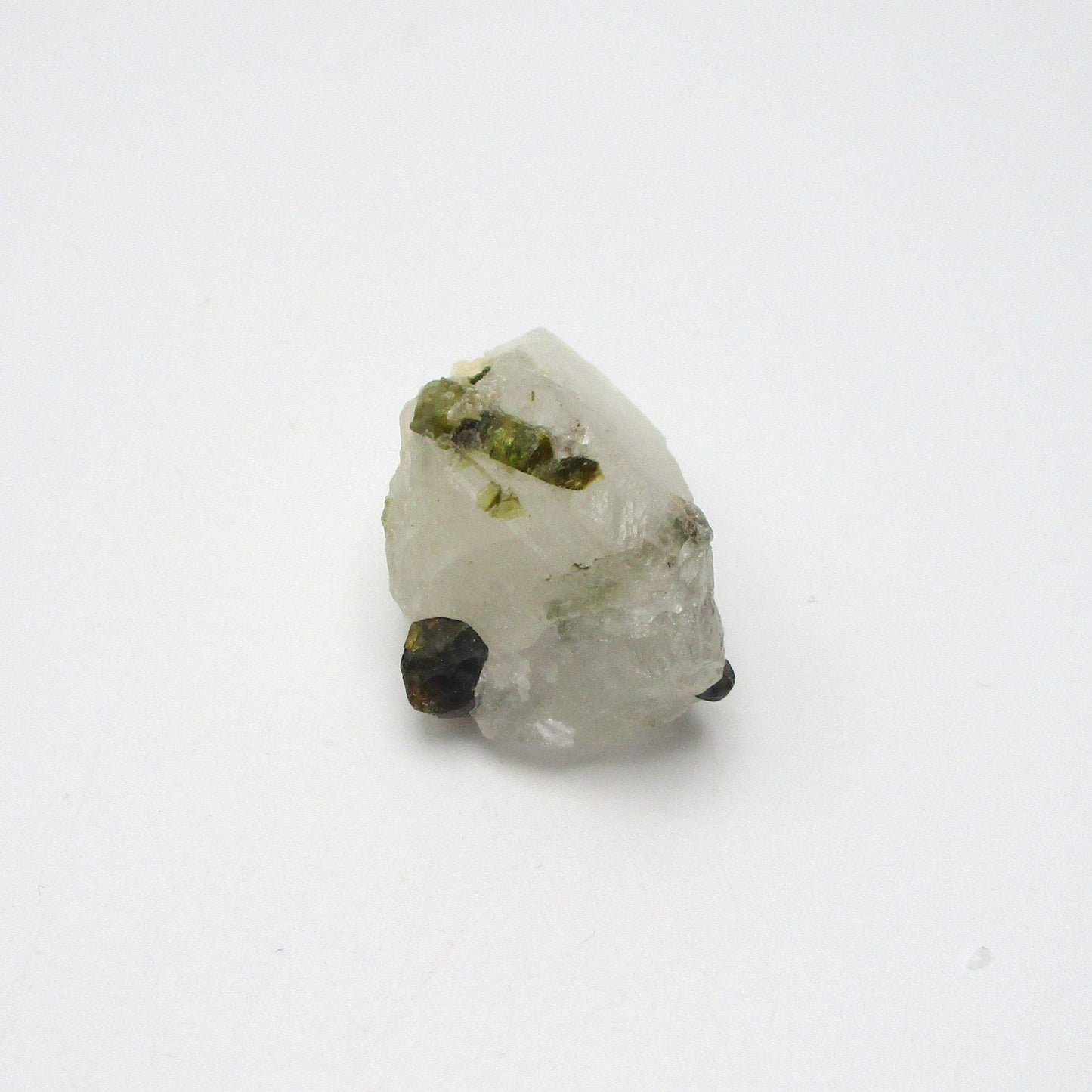 Green Tourmaline on Quartz