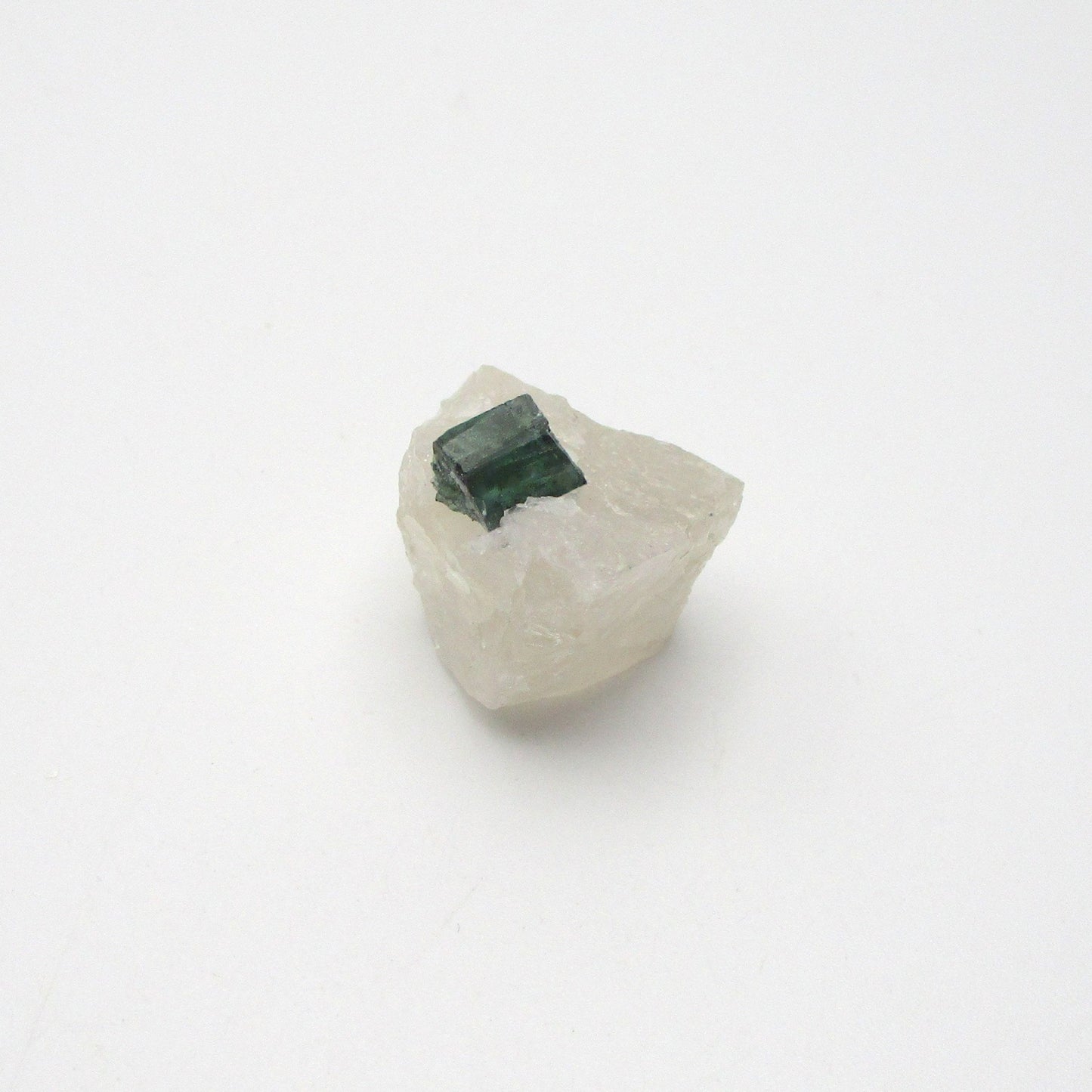 Green Tourmaline on Quartz