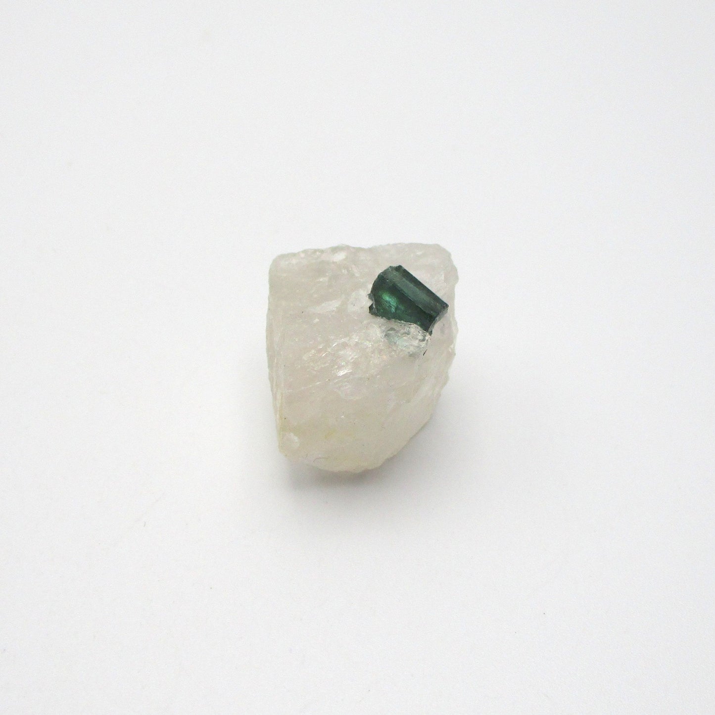 Green Tourmaline on Quartz