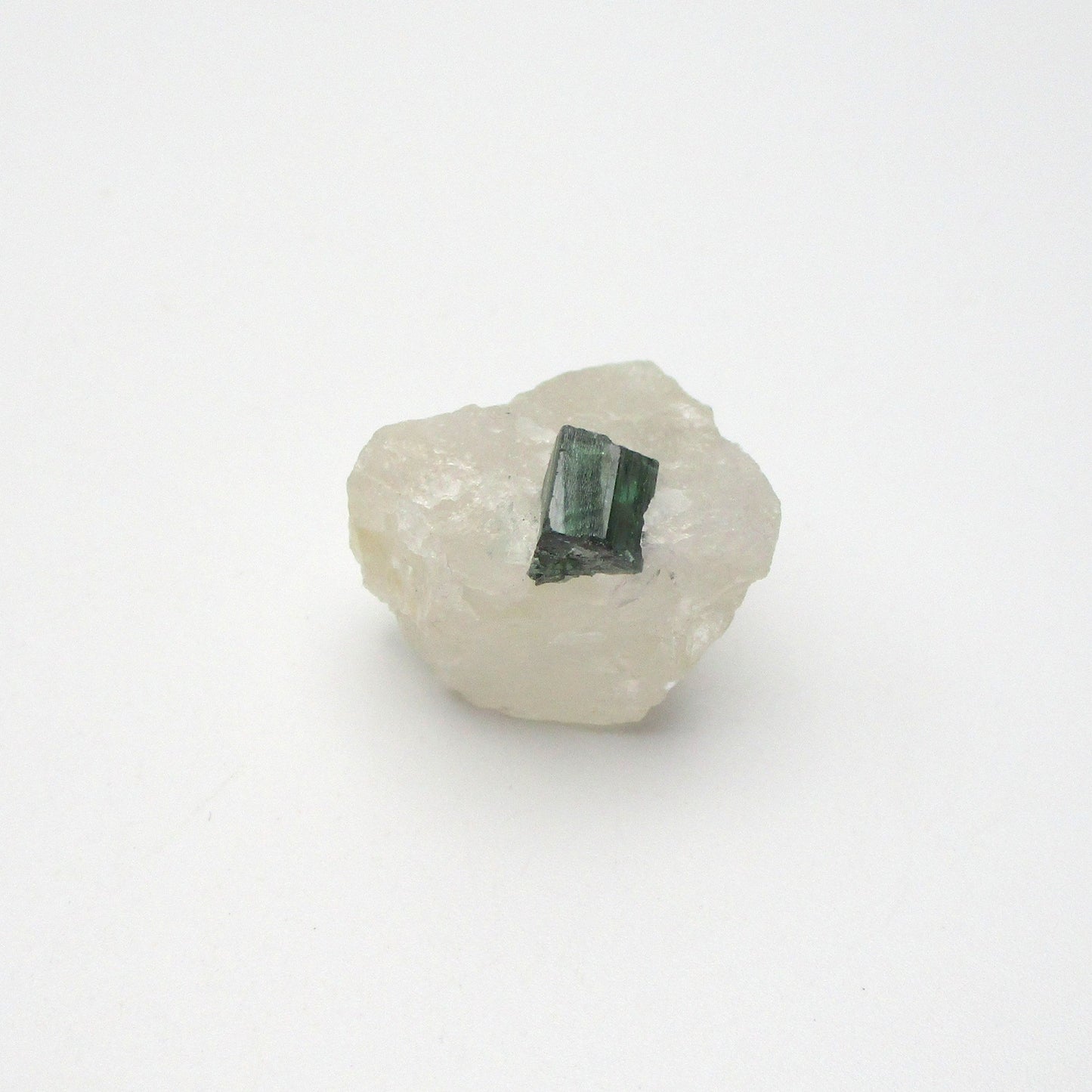 Green Tourmaline on Quartz