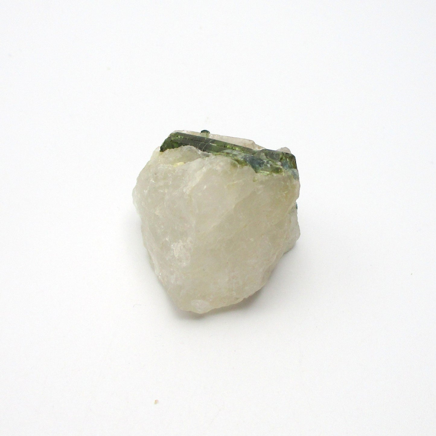 Green Tourmaline on Quartz