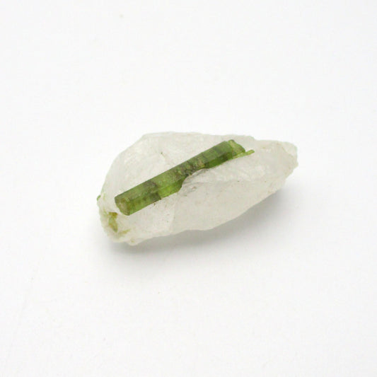 Green Tourmaline on Quartz