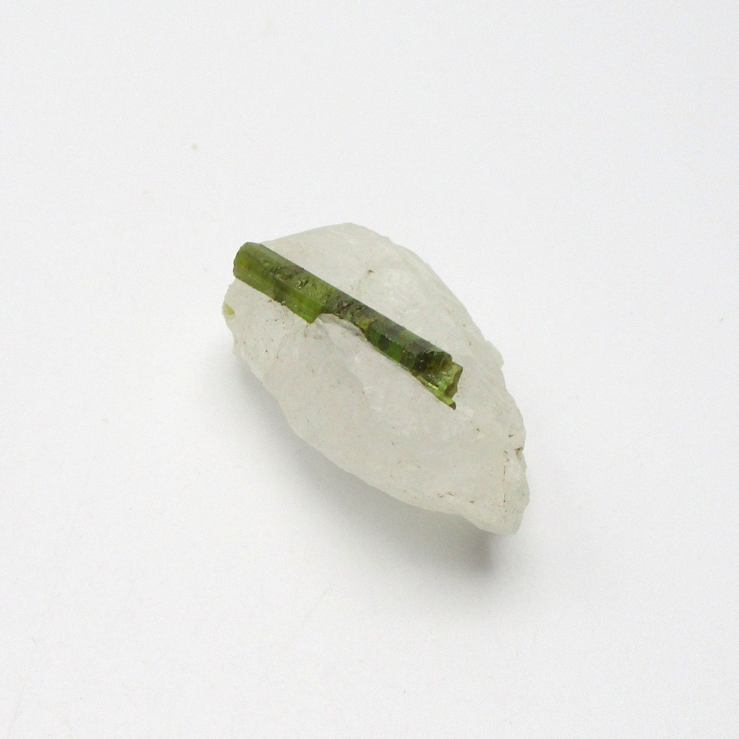 Green Tourmaline on Quartz