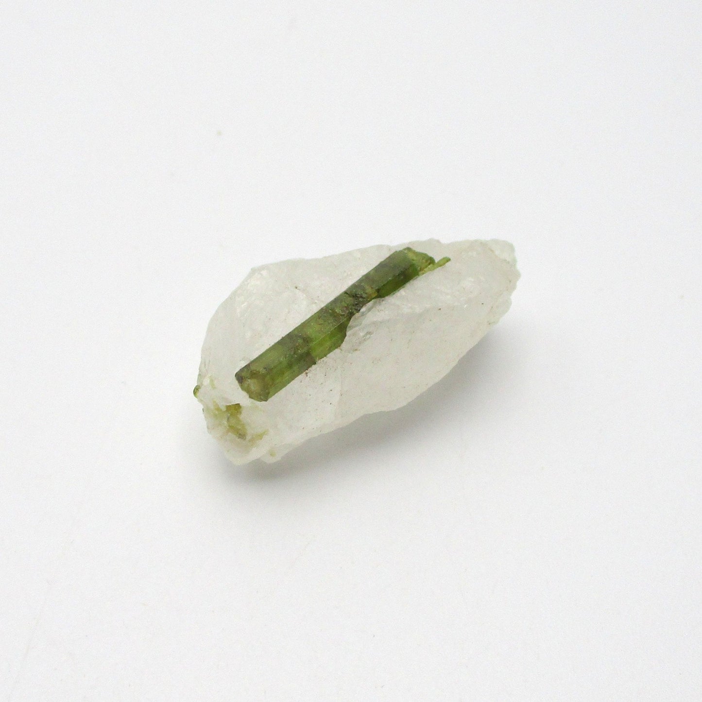 Green Tourmaline on Quartz