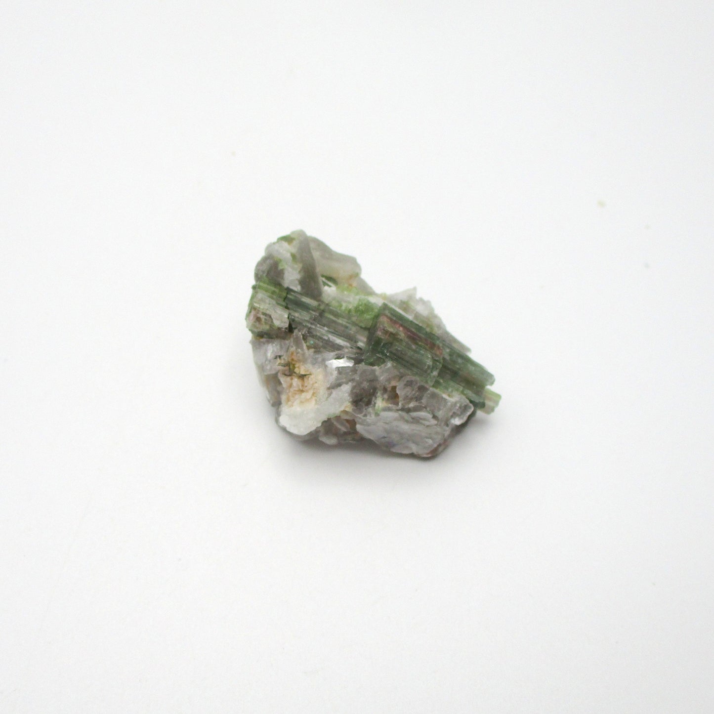 Green Tourmaline on Quartz