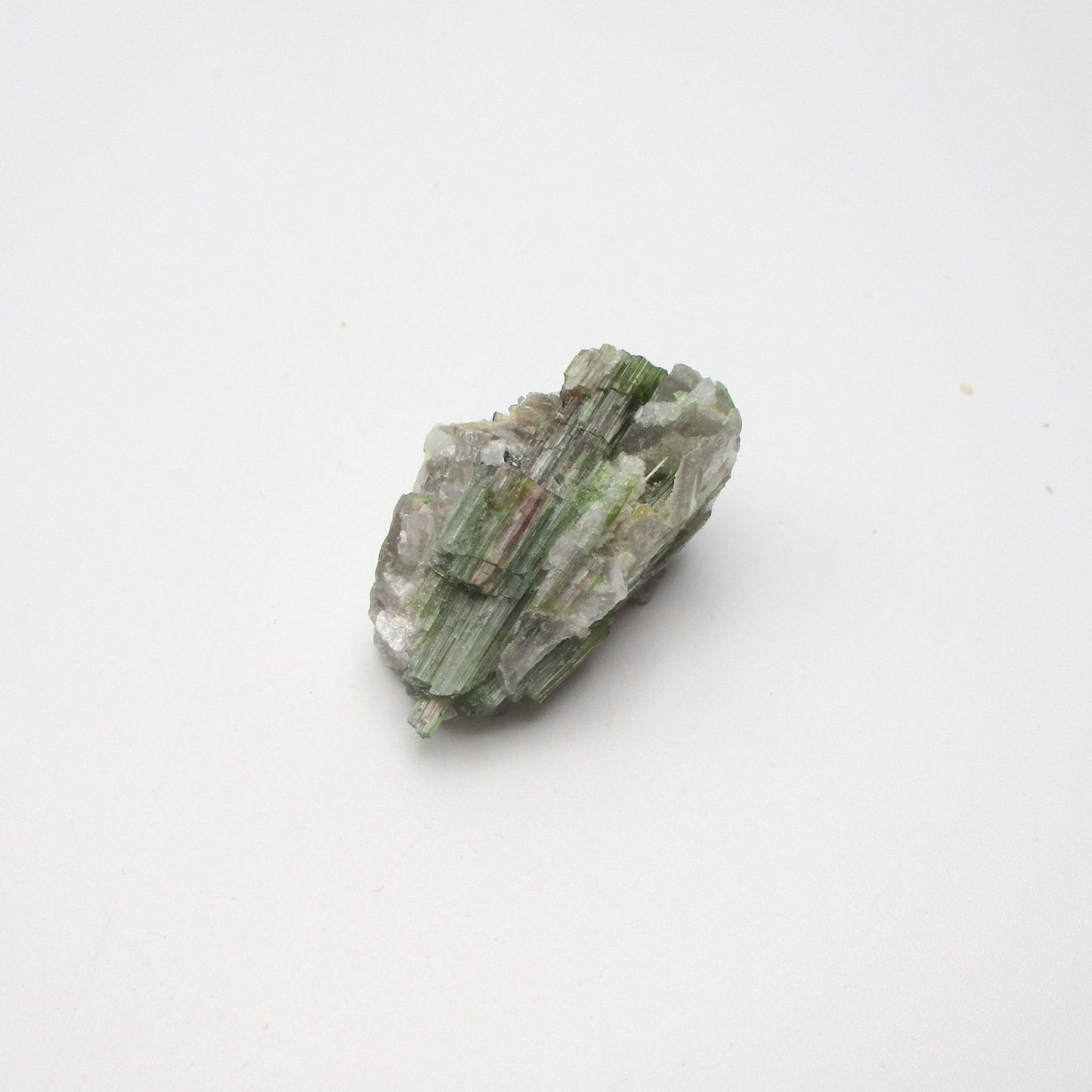 Green Tourmaline on Quartz