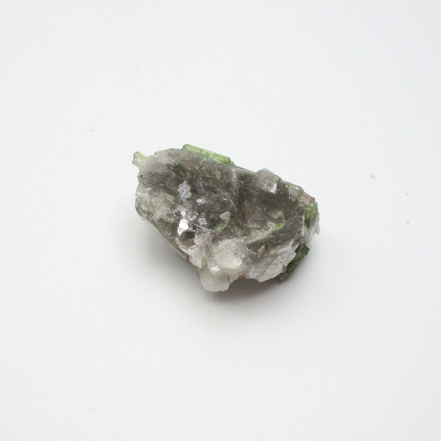 Green Tourmaline on Quartz