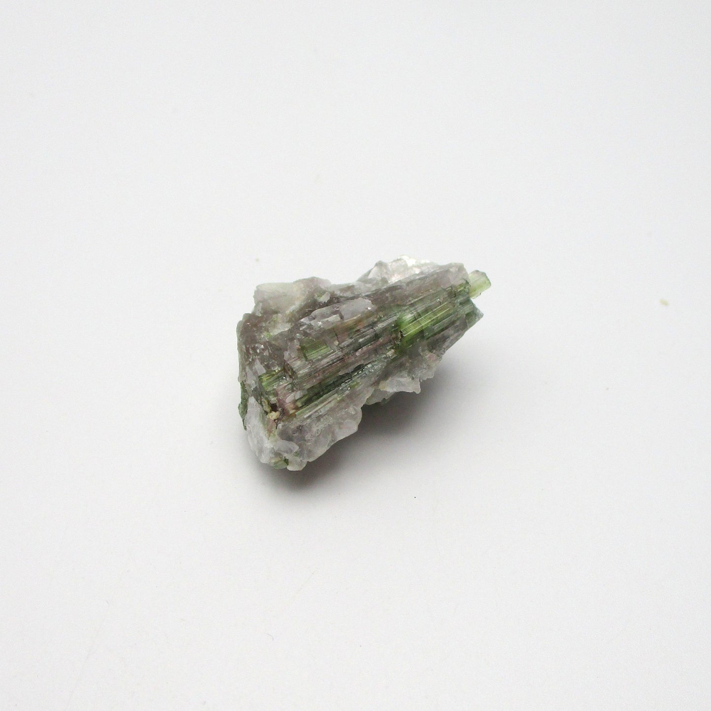 Green Tourmaline on Quartz