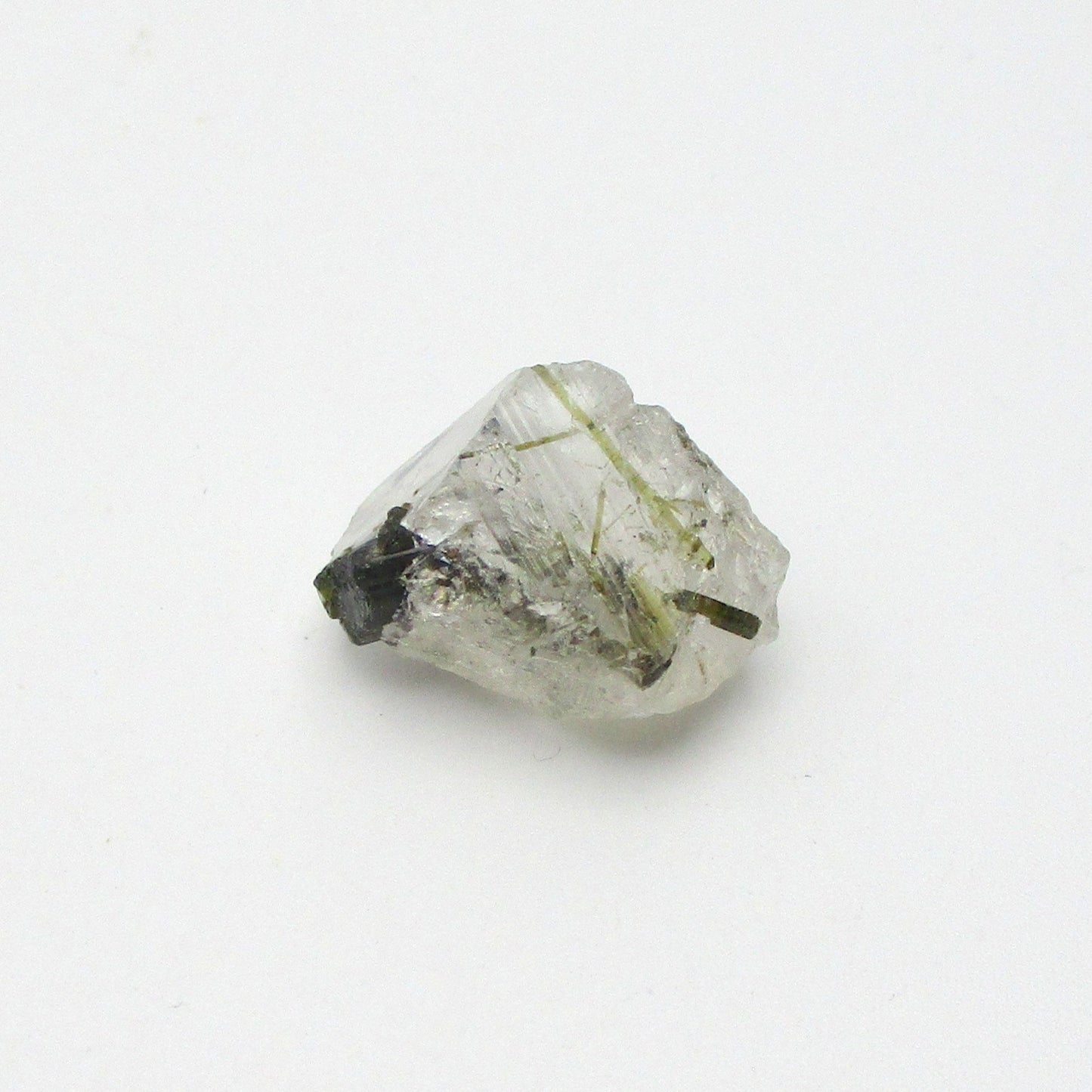 Green Tourmaline on Quartz