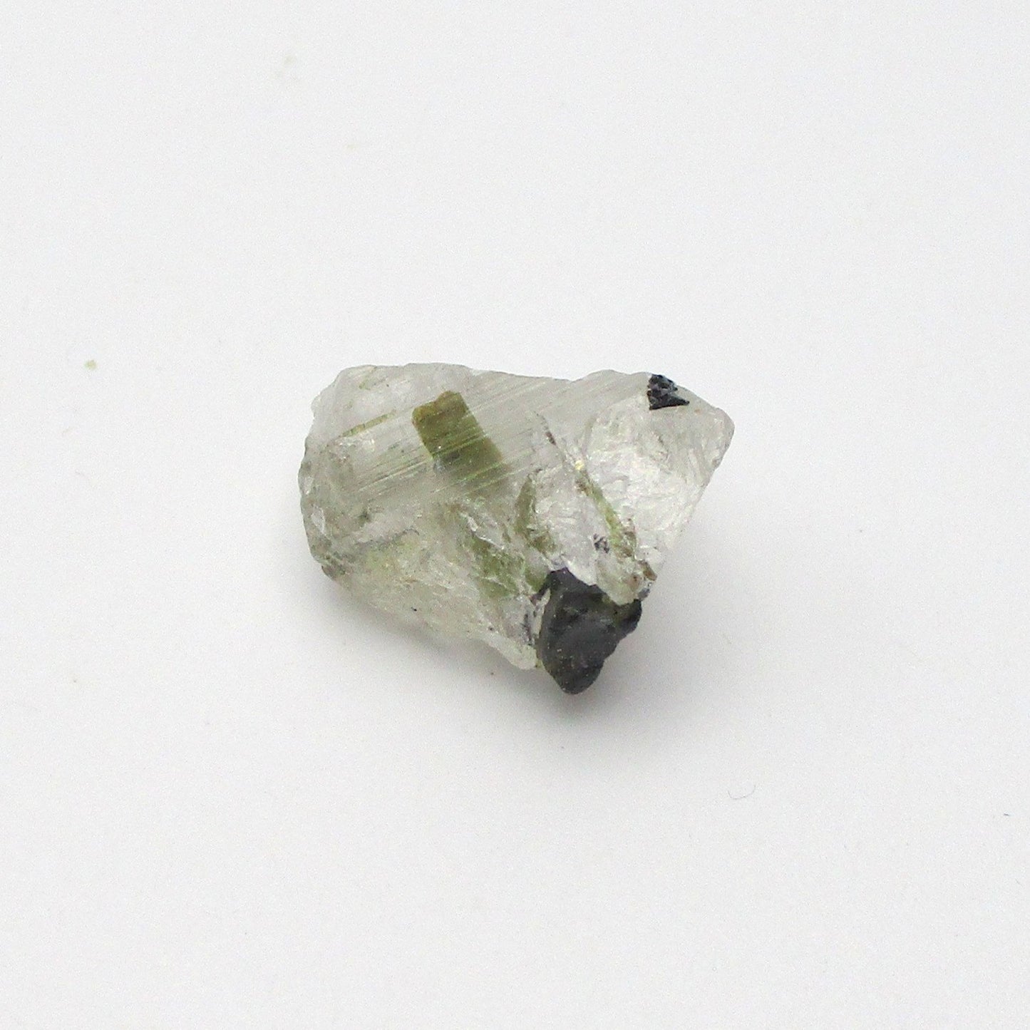 Green Tourmaline on Quartz