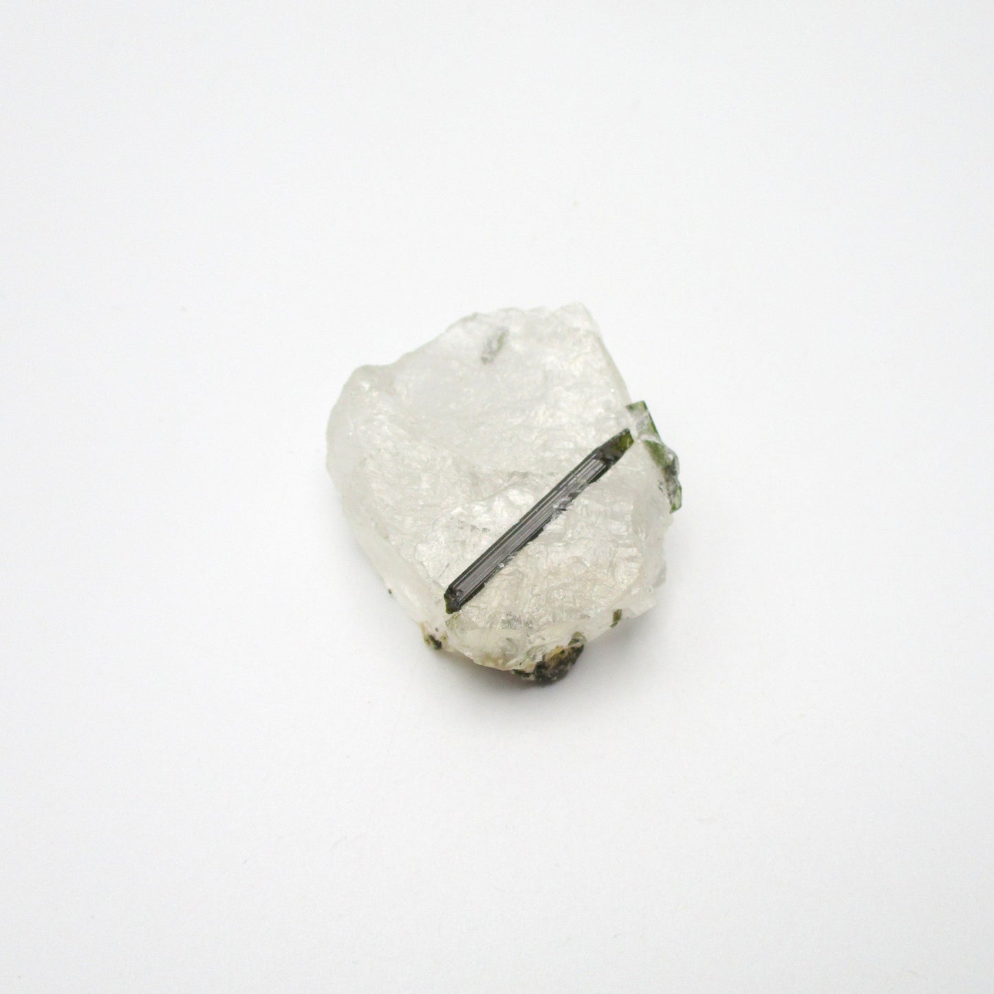 Green Tourmaline on Quartz