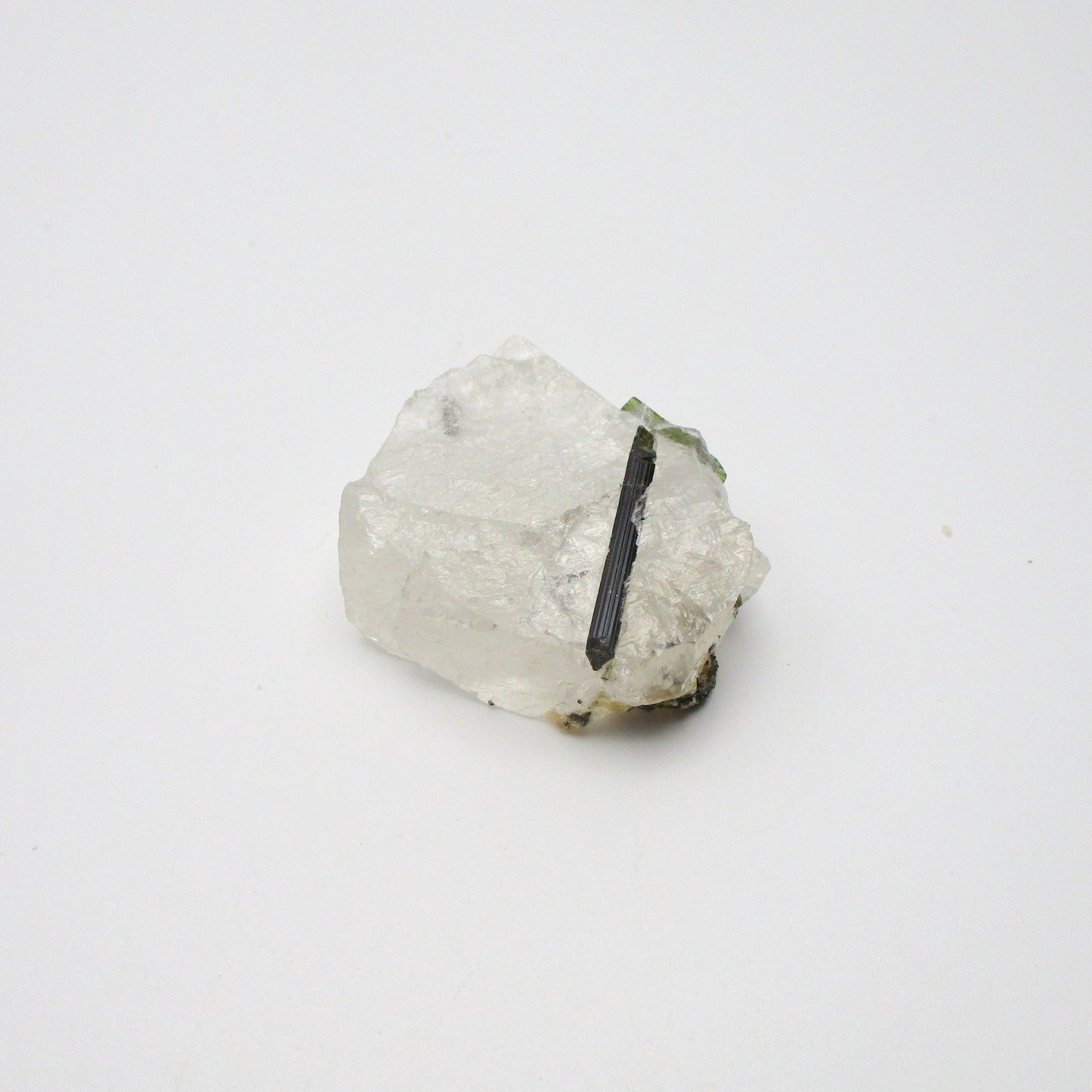 Green Tourmaline on Quartz