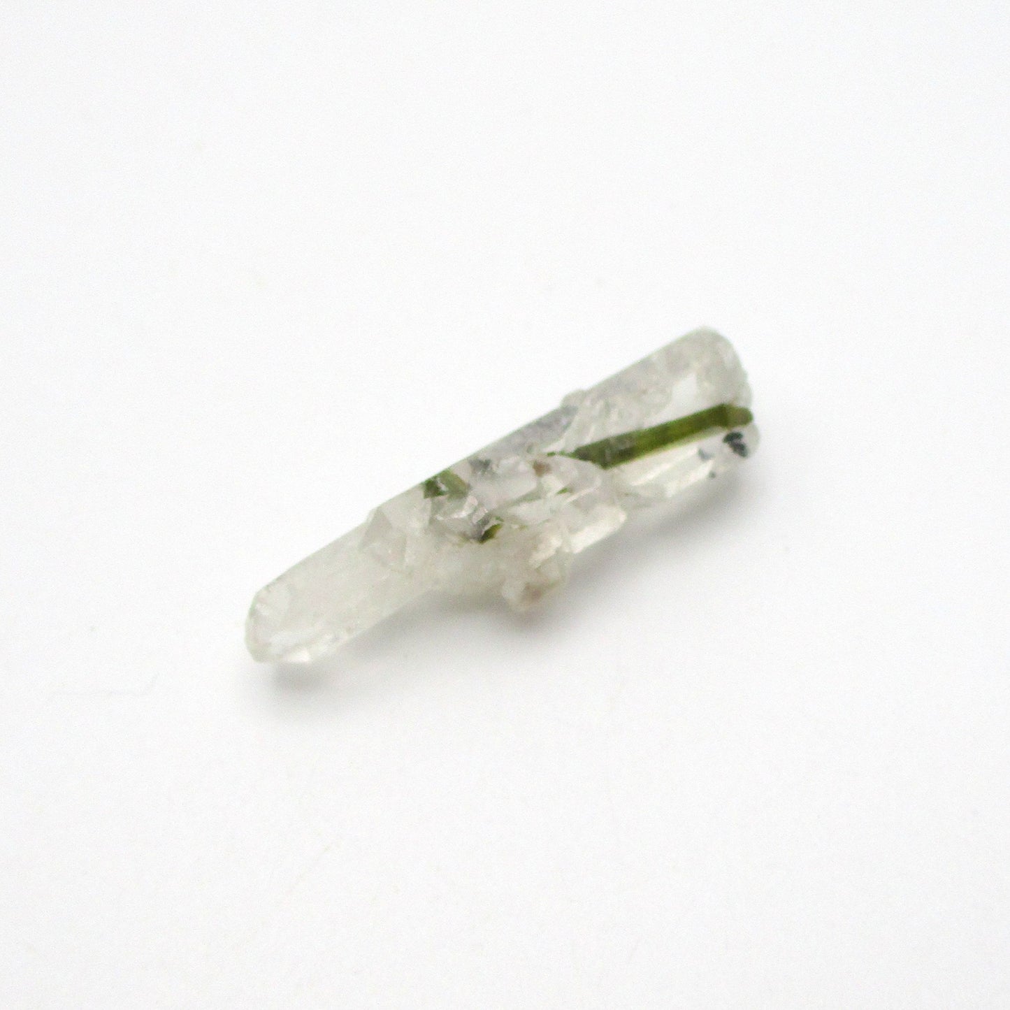 Green Tourmaline on Quartz