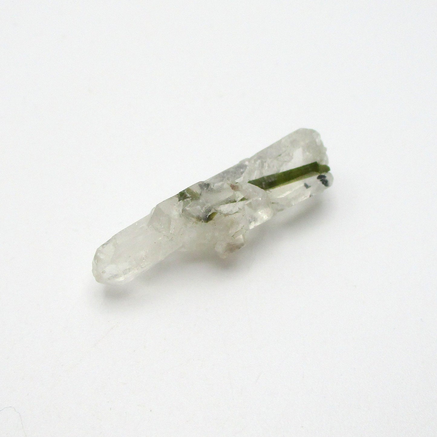 Green Tourmaline on Quartz