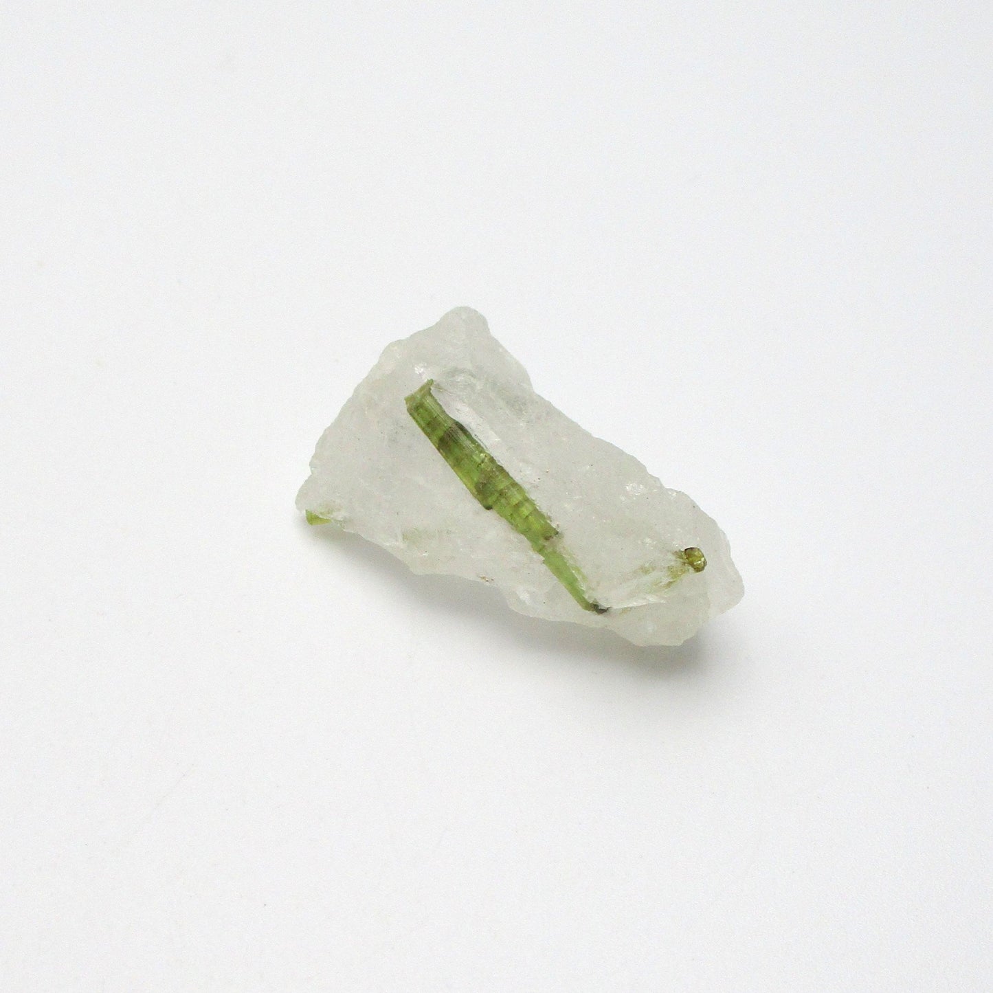 Green Tourmaline on Quartz