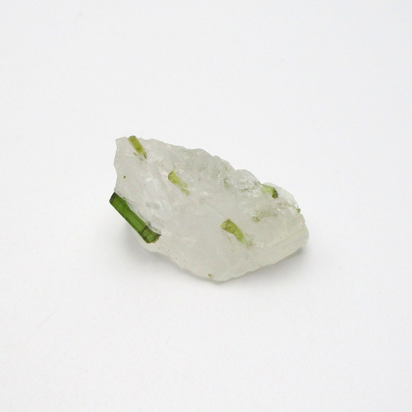 Green Tourmaline on Quartz