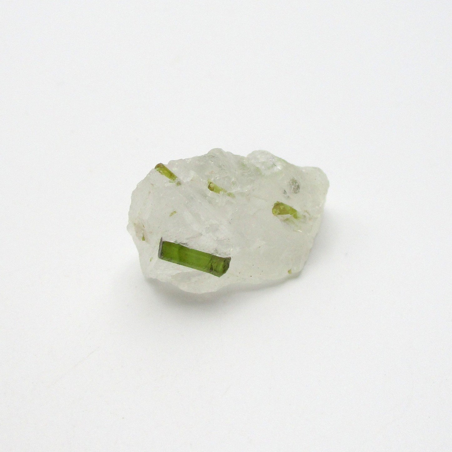 Green Tourmaline on Quartz