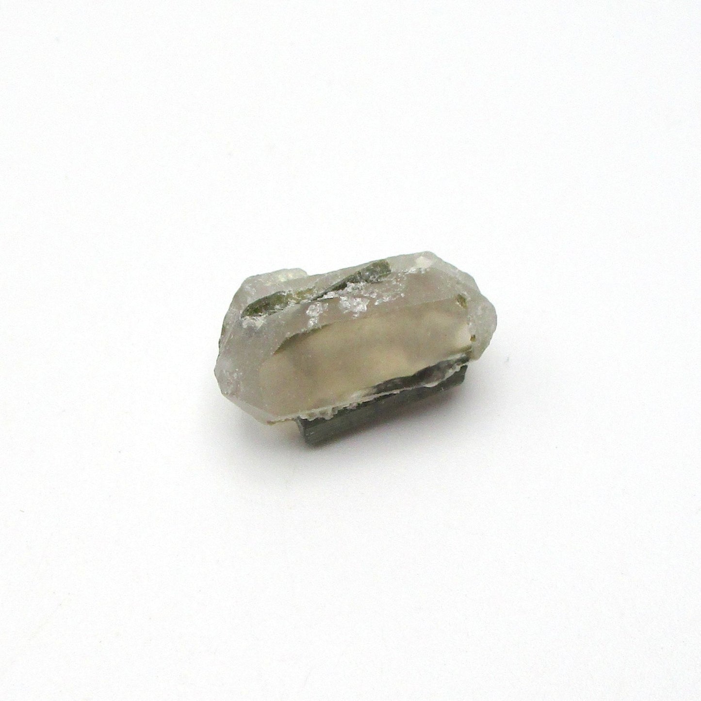 Green Tourmaline on Quartz