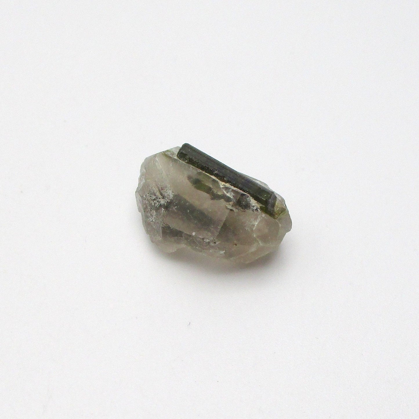 Green Tourmaline on Quartz