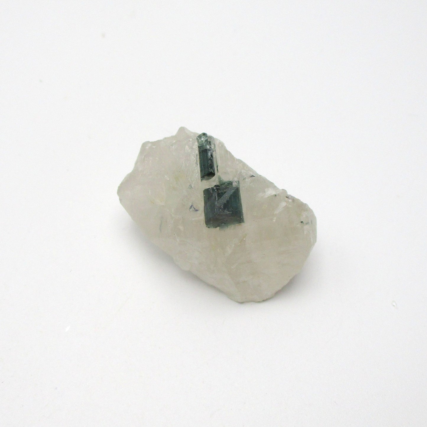 Green Tourmaline on Quartz