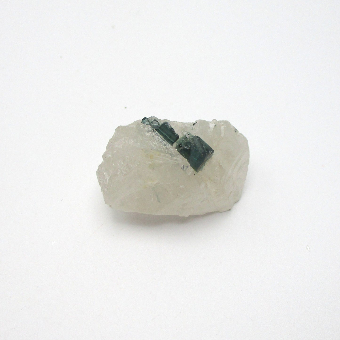 Green Tourmaline on Quartz